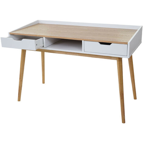 Bureau HWC-A70, table d'ordinateur, 120x55cm MDF aspect frêne