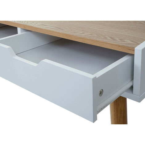 Bureau HWC-A70, table d'ordinateur, 120x55cm MDF aspect frêne