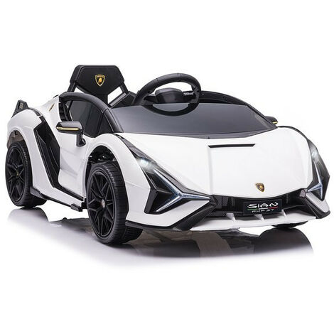 Voiture électrique enfant blanche 1 place – Phares LED – Ceinture réglable – Klaxon – Port USB – Vitesse 3-8 km/h – MH (1/5)