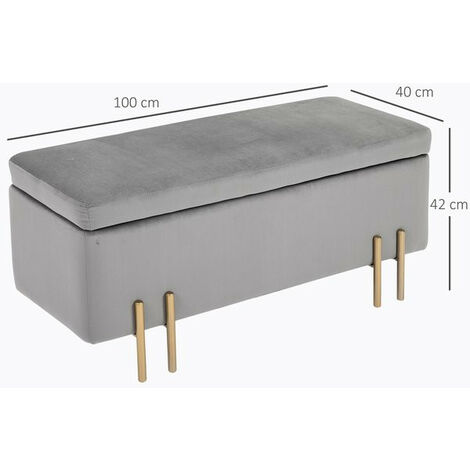 Banc coffre de rangement MONTAIGNE gris