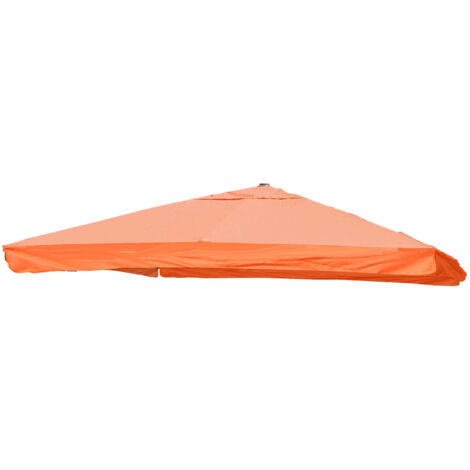 Toile pour parasol de luxe HWC-A96 avec rabat 3,5x3,5m Ø4,95m polyester 4kg terrecuite (1/5)