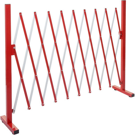 Grillage HWC-B34, grille protectrice télescopique, aluminium rouge/blanc - hauteur 103cm, largeur 32-265cm (1/5)