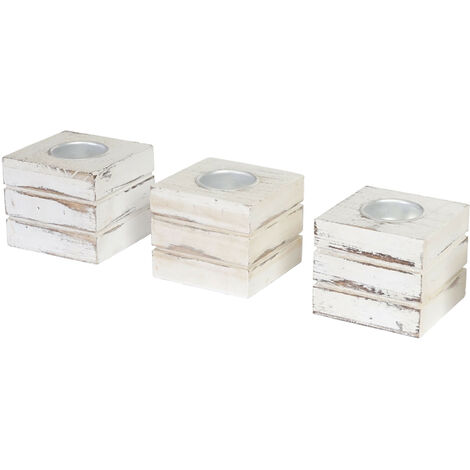 SUMTree Lot De 3 Bougeoirs Travertin Naturel Beige - Design Minimaliste Pour Bougies Chauffe-Plat, Piliers Et Votives