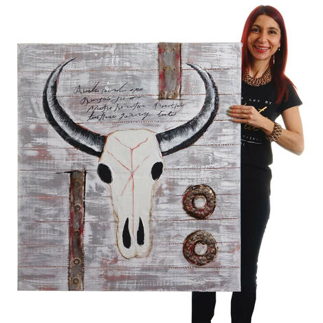 Tête De Taureau 3D Murale A&F Canada - Décoration Style Yellowstone - Ton Cuivre
