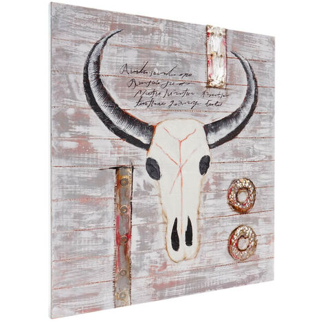 Tête De Taureau 3D Murale A&F Canada - Décoration Style Yellowstone - Ton Cuivre