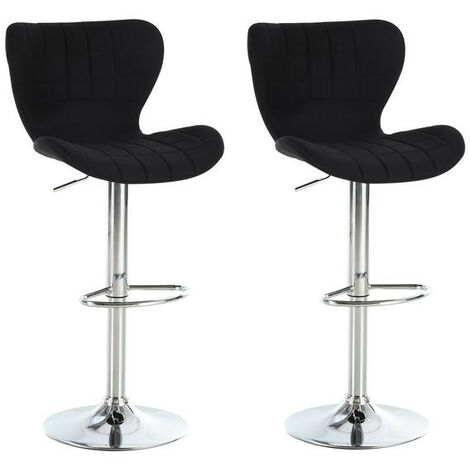 Lot de 2 tabourets de bar CURVE noirs (1/5)