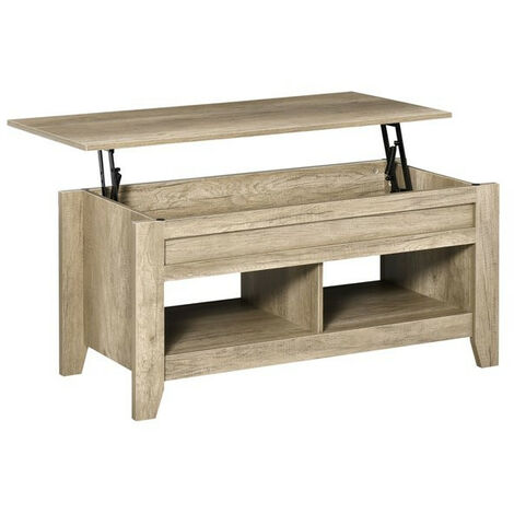 Table basse relevable BEARDY chêne clair (1/5)