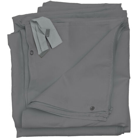 Lot de 4 côtés pour Pergola Cadiz, panneau latéral de remplacement 4x4m, polyester - gris