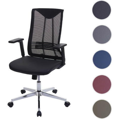 Chaise de bureau HWC-J53, chaise pivotante chaise de bureau, ergonomique similicuir vert-olive (1/5)