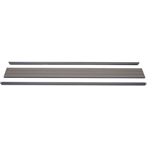Set de finition pour brise-vue WPC Sarthe, profil de finition brise-vent, poteaux WPC - 180cm, gris (1/5)