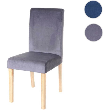 Chaise de salle à manger Littau, chaise de cuisine, velours - essence, pieds clairs