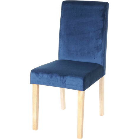 Chaise de salle à manger Littau, chaise de cuisine, velours - essence, pieds clairs