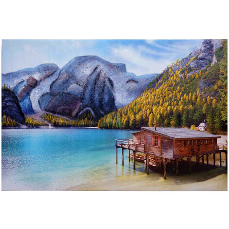 Décoration Salon Tableau Motif Plage Visario - Toile De Lin 120x80cm Sans Cadre Art Mural Plage