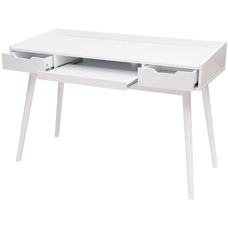 Bureau HWC-A70b, table pour ordinateur, MDF 120x55cm - blanc (1/6)