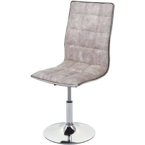 Chaise de salle à manger HWC-C41, pivotante et réglable en hauteur, tissu/textile - gris vintage (1/5)