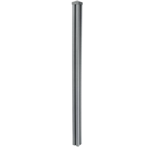 Poteau en WPC pour clôture Sarthe en WPC, pilier, système de connexion 1,88 - gris (1/5)