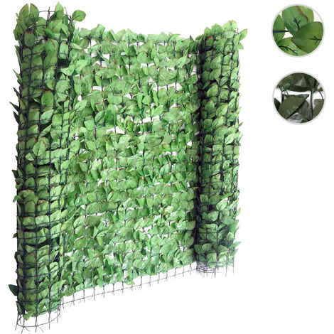 Pare-vue balcon haie hêtre, abat-vent, enveloppement pour terrasse, clôture - 300x100cm clair (1/5)