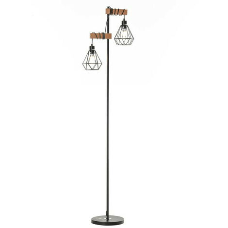 Lampadaire industriel en métal marron/noir Nattie