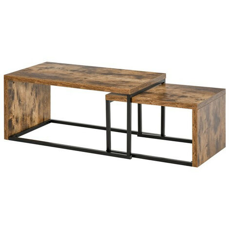 2 tables basses CLAY aspect bois (1/5)