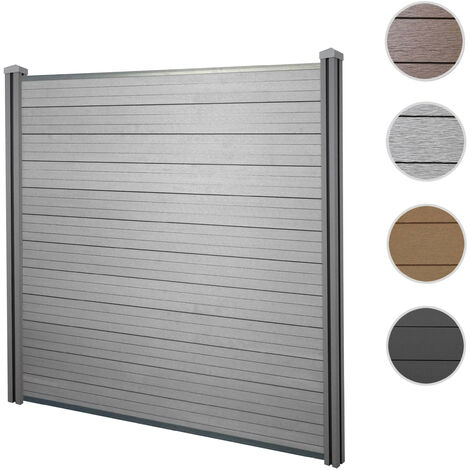 Mendler – Brise-vue WPC Sarthe 180 cm – Poteau coudé gauche en teck – Pour zones protégées du vent – Éléments d'extension compatibles