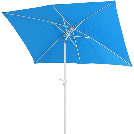 Parasol N23, parasol de jardin, 2x3m rectangulaire inclinable, polyester/aluminium 4,5kg - bleu (1/5)