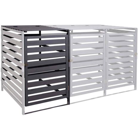 Mendler – Extension abri à poubelles XL pour 1 ou 2 poubelles – Bois massif 110x65x93cm – Couleur anthracite – Protection durable contre intempéries - HWC-H62