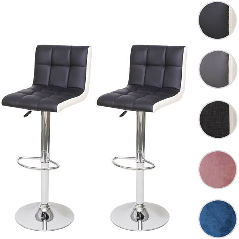 2x Tabouret de bar HWC-G87, chaise bar/comptoir, réglable en hauteur - velours pétrole, pied noir (1/5)