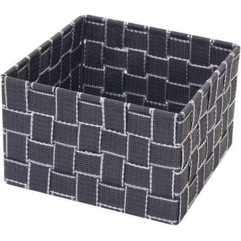4x panier de rangement HWC-C37, 12x19x19cm - gris foncé (1/5)