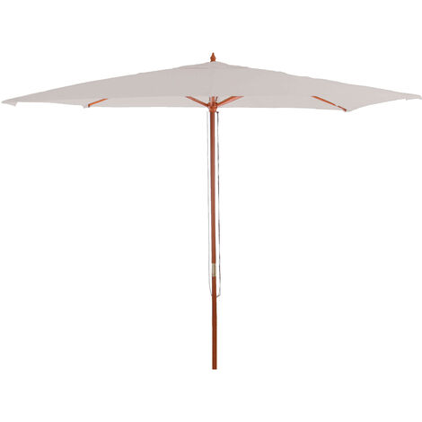 Parasol en bois, parasol de jardin Florida, parasol de marché, 3m - crème (1/5)