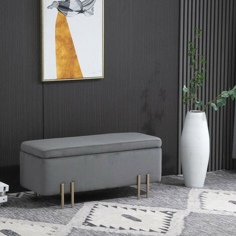 Banc coffre de rangement WENDY gris foncé