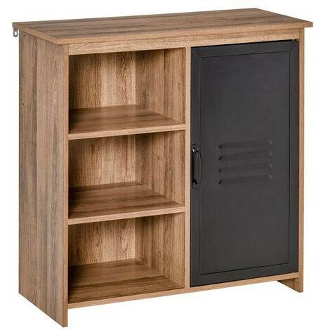Buffet 3 niches GSTAAD bois et noir (1/5)