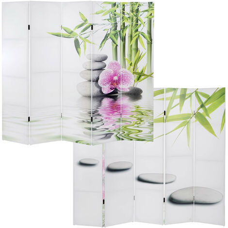 Paravent / cloison de séparation T234, 5 pans - motif Kho Samui 180x200cm (1/5)