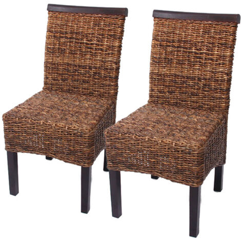 Lot de 2 chaises M45, banane tressée, 47x54x93cn, pieds foncés (1/5)