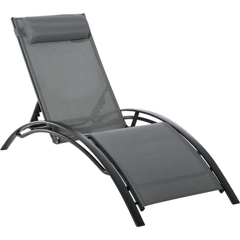 Bain de soleil inclinable INES gris (1/5)