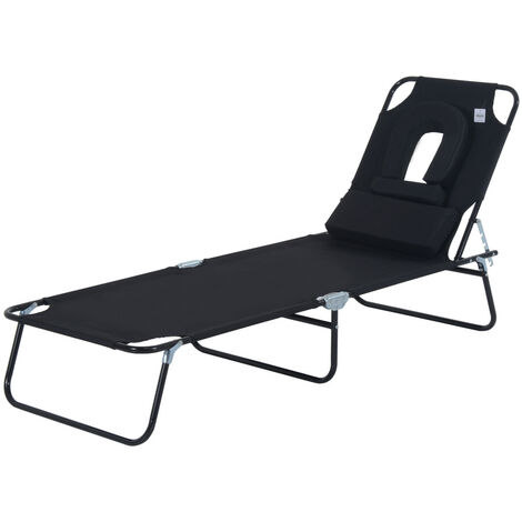 Transat pliable inclinable JUAN noir (1/4)