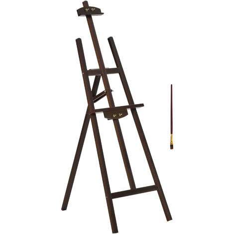 Chevalet d'artiste inclinable sur pied GUSTAVE bois noyer foncé (1/5)