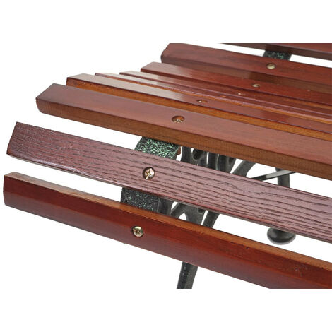 Mendler – Banc de jardin en bois d'eucalyptus 2 places – Longueur 122cm – Charge maximale 220kg – Structure en fonte pour extérieur - HWC-F97