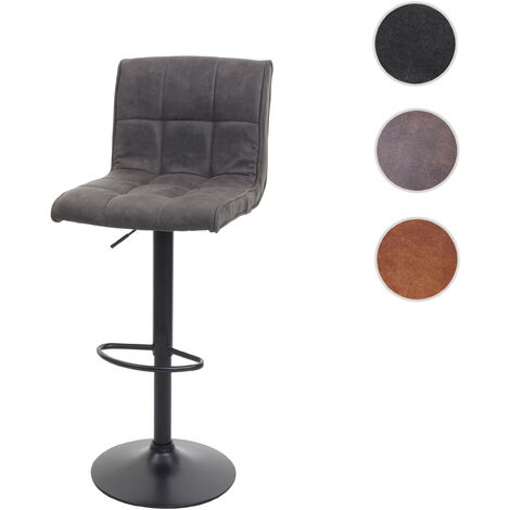 Tabouret de bar HWC-B13, tabouret de bar, imitation daim - vintage marron clair (1/5)