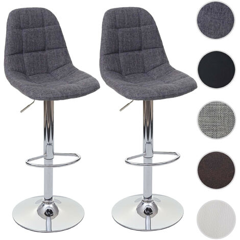 2x tabouret de bar HWC-A67, chaise bar/comptoir - noir, similicuir (1/5)
