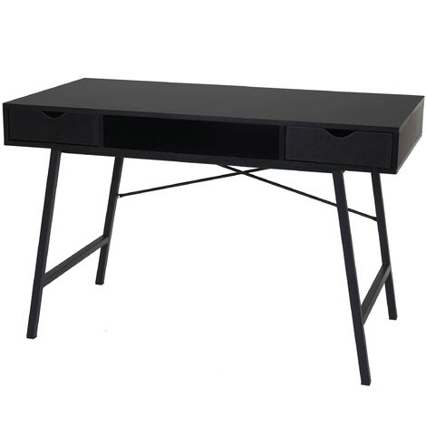Bureau HWC-E92, table d'ordinateur de bureau, structure 3D 120x60xcm - noir (1/5)