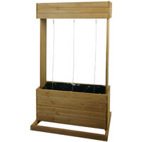 Jardinière HWC-L72 - bac à fleurs - 145x85x50cm Outdoor sapin bois MVG - brun