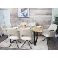 Lot De 6 Chaises De Salle à Manger HWC-F19 - Chaise De Cuisine Pivotante Loungesessel Pivotante Reglable En Hauteur Tissut 62639793