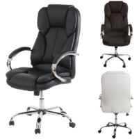 Fauteuil de bureau américain Kansas XXL, fauteuil manager, charge 150kg, similicuir noir