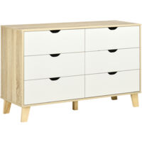 Commode 6 tiroirs design scandinave bois pin panneaux