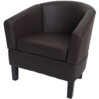 Fauteuil lounge HWC-O17, fauteuil club fauteuil cocktail, certifié MVG similicuir - marron