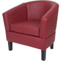 Fauteuil lounge HWC-O17, fauteuil club fauteuil cocktail, certifié MVG similicuir - bordea