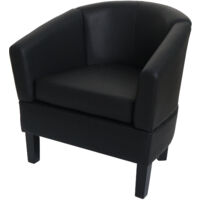 Fauteuil lounge HWC-O17, fauteuil club fauteuil cocktail, certifié MVG similicuir - noir