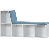 Bibliothèque Banc 2 en 1 JACADI bleu chiné et blanc