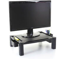 Rehaussement d'écran HWC-E61, support d'écran, rehausse pour bureau, présentoir d'écran, plastique 13x43x33cm