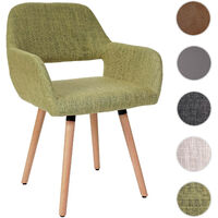 Chaise de salle à manger Altena II, fauteuil, design rétro des années 50 - tissu, vert clair